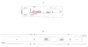 横浜市営／北新横浜駅／／№1駅看板・駅広告、位置図