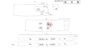 横浜市営／新羽駅／／№4駅看板・駅広告、位置図