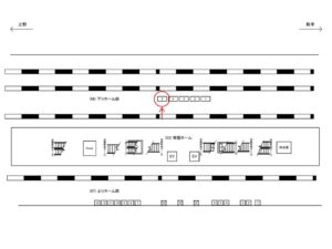 JR／新松戸駅／下りホーム前／№5駅看板・駅広告、位置図