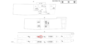 横浜市営／新羽駅／／№5駅看板・駅広告、位置図