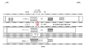 JR／茅ヶ崎駅／上り線側／№9駅看板・駅広告、位置図