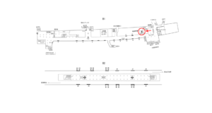 横浜市営／上大岡駅／／№35駅看板・駅広告、位置図