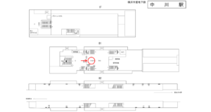 横浜市営／中川駅／／№7駅看板・駅広告、位置図