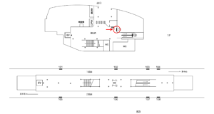 横浜市営／日吉本町駅／／№1駅看板・駅広告、位置図