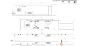 横浜市営／中川駅／／№18駅看板・駅広告、位置図