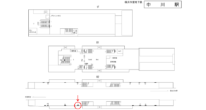 横浜市営／中川駅／／№16駅看板・駅広告、位置図