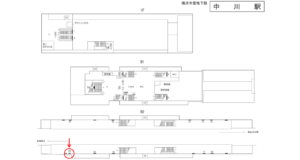 横浜市営／中川駅／／№15駅看板・駅広告、位置図