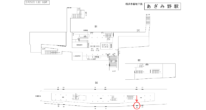 横浜市営／あざみ野駅／／№32駅看板・駅広告、位置図