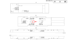横浜市営／中川駅／／№8駅看板・駅広告、位置図