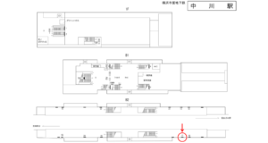 横浜市営／中川駅／／№17駅看板・駅広告、位置図