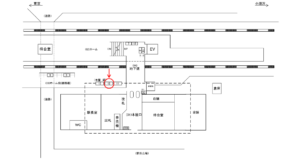 JR／韮崎駅／ホーム前／№12駅看板・駅広告、位置図