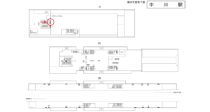 横浜市営／中川駅／／№1駅看板・駅広告、位置図