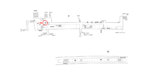 横浜市営／新横浜駅／／№1駅看板・駅広告、位置図