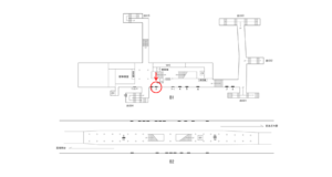 横浜市営／阪東橋駅／／№3駅看板・駅広告、位置図