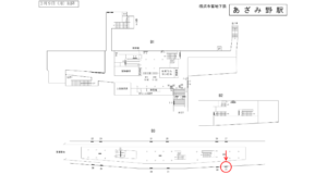 横浜市営／あざみ野駅／／№33駅看板・駅広告、位置図