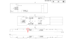 横浜市営／中川駅／／№12駅看板・駅広告、位置図
