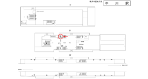 横浜市営／中川駅／／№3駅看板・駅広告、位置図