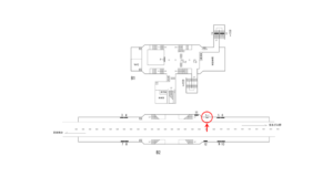 横浜市営／蒔田駅／№T-1№1駅看板・駅広告、位置図