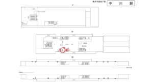 横浜市営／中川駅／／№5駅看板・駅広告、位置図