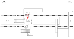 JR／津田山駅／橋上本屋口／№1駅看板・駅広告、位置図