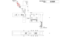 横浜市営／日吉駅／／№51駅看板・駅広告、位置図