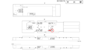 横浜市営／中川駅／／№6駅看板・駅広告、位置図
