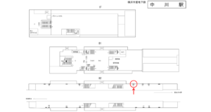 横浜市営／中川駅／／№21駅看板・駅広告、位置図
