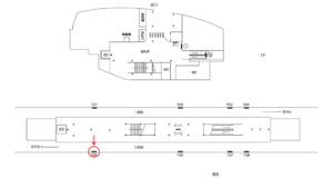 横浜市営/日吉本町駅//№105駅看板・駅広告、位置図