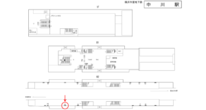 横浜市営／中川駅／／№24駅看板・駅広告、位置図