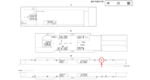 横浜市営／中川駅／／№13駅看板・駅広告、位置図
