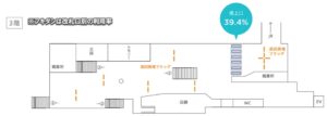 西武／高田馬場駅／高田馬場フラッグ（橋上コンコース）7日間№7駅臨時広告・駅広告、位置図
