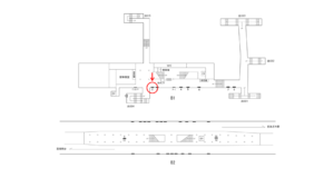 横浜市営／阪東橋駅／／№2駅看板・駅広告、位置図