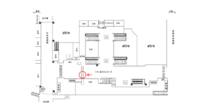 JR／川崎駅／北口コンコース／№3駅看板・駅広告、位置図