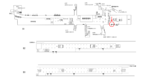 横浜市営／関内駅／／№6駅看板・駅広告、位置図