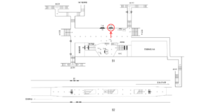 横浜市営／伊勢佐木長者町駅／№T-2№2駅看板・駅広告、位置図