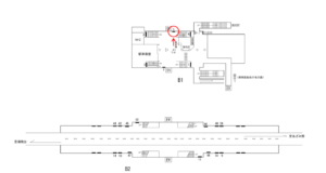 横浜市営／港南中央駅／／№5駅看板・駅広告、位置図