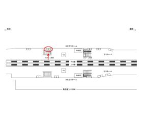JR／稲毛海岸駅／下りホーム／№3駅看板・駅広告、位置図
