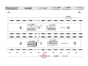 JR／海浜幕張駅／風防壁／№17駅看板・駅広告、位置図