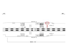JR/稲毛海岸駅/下りホーム/№5駅看板・駅広告、位置図
