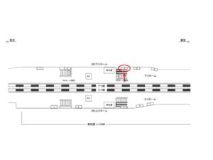 JR／稲毛海岸駅／下りホーム／№4駅看板・駅広告、位置図