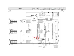 JR／津田沼駅／本屋改札内／№70駅看板・駅広告、位置図