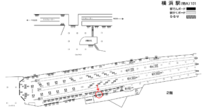 相鉄／横浜駅／／№308駅看板・駅広告、位置図