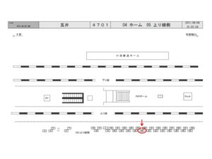 JR　五井駅／上り線側／№28駅看板・駅広告、位置図
