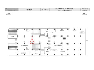JR／新浦安駅／本屋改札内／№9駅看板・駅広告、位置図