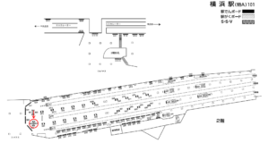 相鉄／横浜駅／／№908駅看板・駅広告、位置図