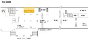 横浜市営／横浜駅／横浜駅グランボード 7日間№7駅ポスター・駅広告、位置図
