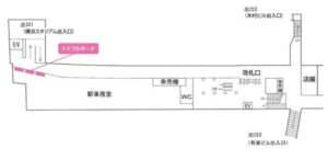 横浜市営／関内駅／関内駅トリプルボード 7日間№7駅ポスター・駅広告、位置図