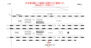 JR　木更津駅／上り線側／№36駅看板・駅広告、位置図