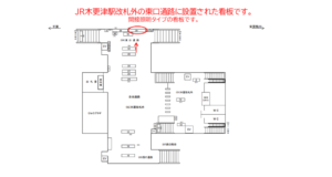 JR　木更津駅／東口通路／№39駅看板・駅広告、位置図