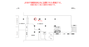 JR　本千葉駅／本屋改札内／№11駅看板・駅広告、位置図